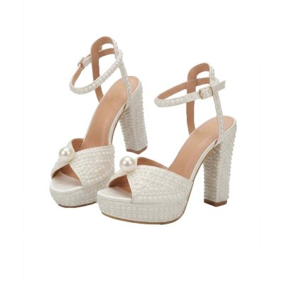Sandales à perles femme avec bride dorée élégante