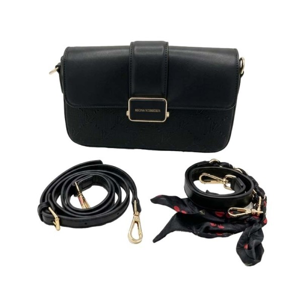 Sac Regina en cuir lisse avec finitions dorées élégantes chic