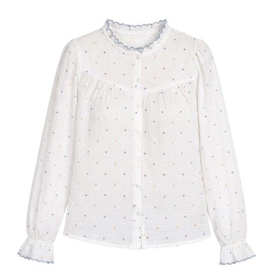 chemise fleuri avec manche bouffante