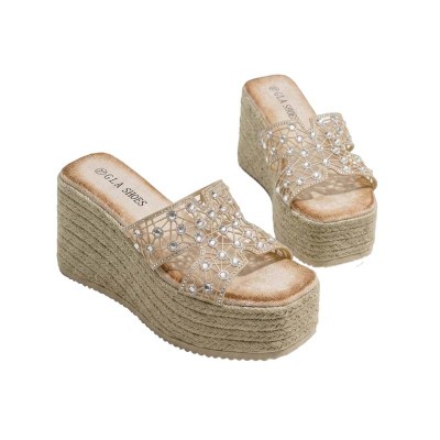 Sabots GLA SHOES à plateforme avec strass et motif résille