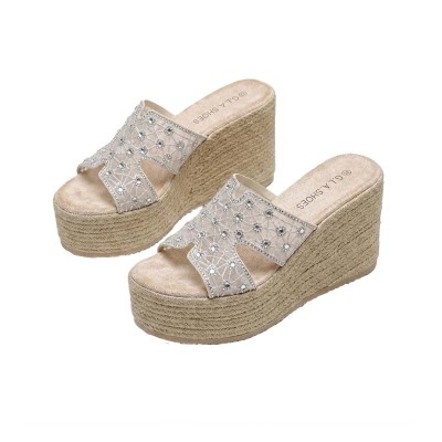 Sabots GLA SHOES à plateforme avec strass et motif résille