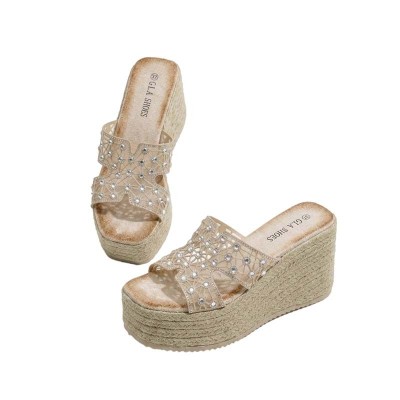 Sabots GLA SHOES à plateforme avec strass et motif résille