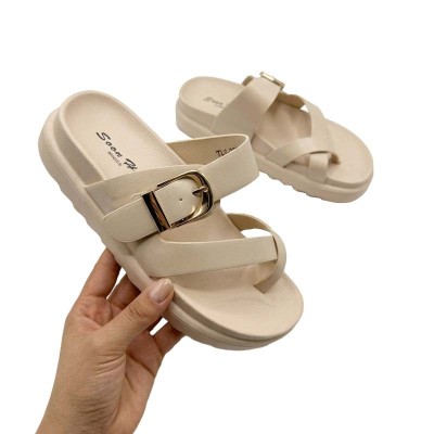 Mules Saan Her Shoes à brides croisées et boucle dorée