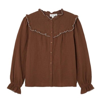 chemise fleuri avec manche bouffante