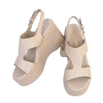 Sandales compensées GLA Shoes à bride ajustable élégante