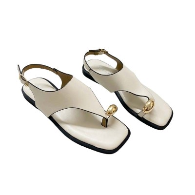 Sandales plates Lov'it à détail doré et bride ajustable chic