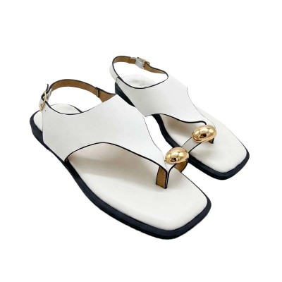 Sandales plates Lov'it à détail doré et bride ajustable chic