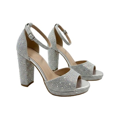 Sandales Talon JM Diamant à strass et bride élégante chic
