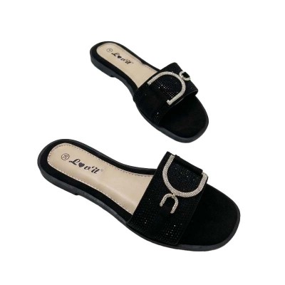 Mules Lov'it en suédine à strass pour un style lumineux chic