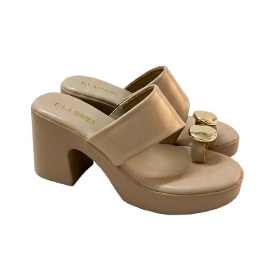 Mules à talon GLA SHOES avec détail doré et design moderne