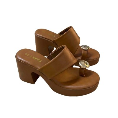 Mules à talon GLA SHOES avec détail doré et design moderne
