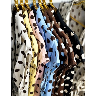 Robe  à Pois  Femme – Cache-Cœur et Ceinture Elegante
