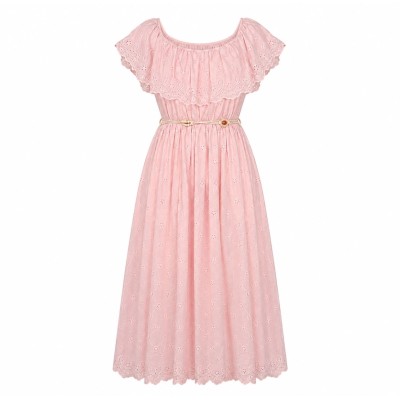 Robe longue broderie anglaise