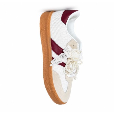 Baskets femme chic à perles et dentelle, plusieurs coloris tendance