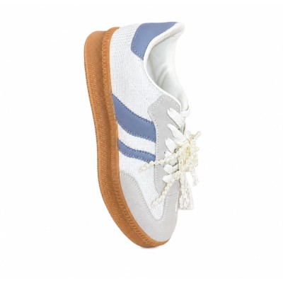 Baskets femme chic à perles et dentelle, plusieurs coloris tendance