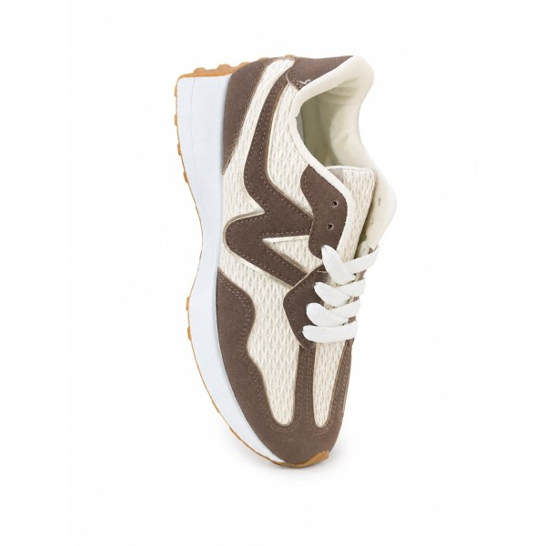 Baskets femme en mesh et simili cuir, style moderne et confortable