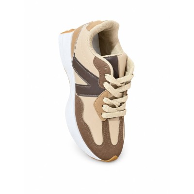 Baskets femme en mesh et simili cuir, style moderne et confortable