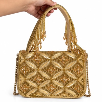 Sac à main femme chic brodé de perles, disponible en 3 couleurs