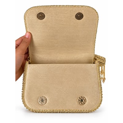 Sac à main femme chic brodé de perles, disponible en 3 couleurs