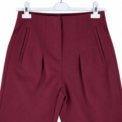 Pantalon femme coupe droite avec poches, disponible en 4 couleurs