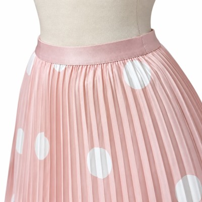 Jupe longue plissée à pois femme – 5 couleurs tendance et élégantes