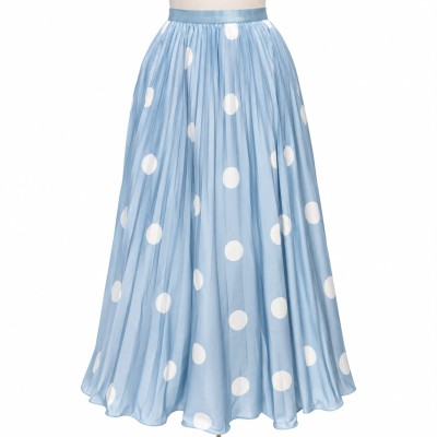 Jupe longue plissée à pois femme – 5 couleurs tendance et élégantes
