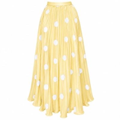 Jupe longue plissée à pois femme – 5 couleurs tendance et élégantes