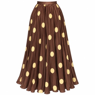 Jupe longue plissée à pois femme – 5 couleurs tendance et élégantes