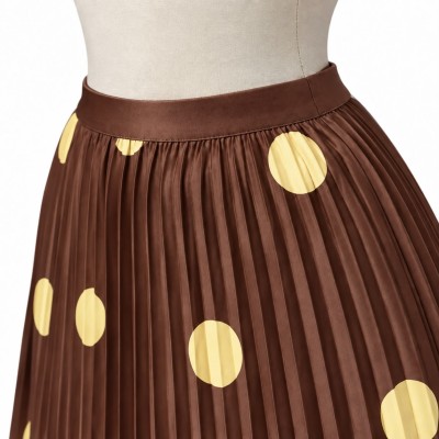 Jupe longue plissée à pois femme – 5 couleurs tendance et élégantes