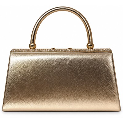 Sac soirée chic métallisé avec strass – Modèle élégant femme