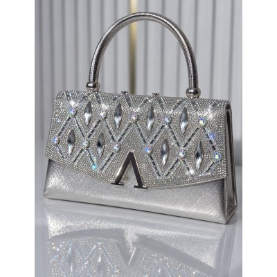 Sac soirée chic métallisé avec strass – Modèle élégant femme