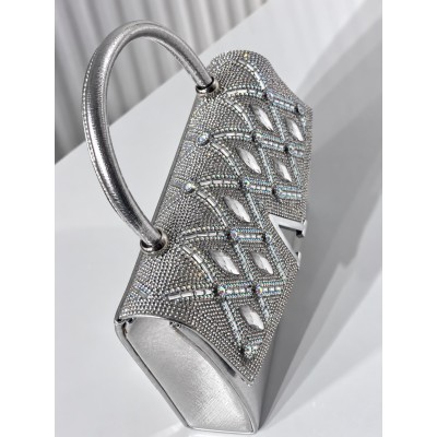Sac soirée chic métallisé avec strass – Modèle élégant femme