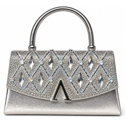 Sac soirée chic métallisé avec strass – Modèle élégant femme